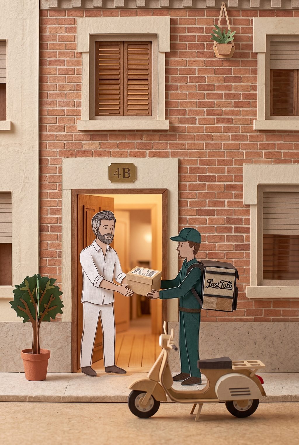 The same courier hands the parcel to the customer at their door, the same day.